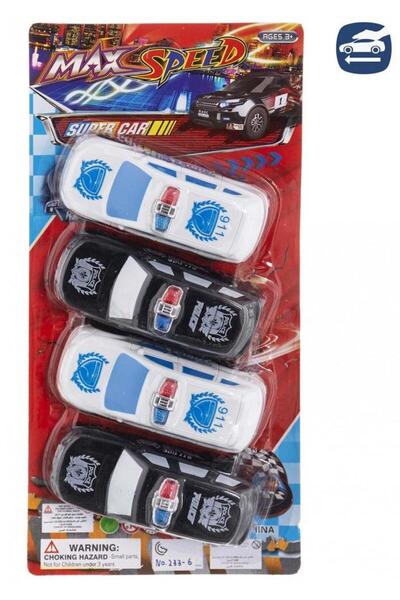Max Speed Set 4 masini de politie 31x15 cm