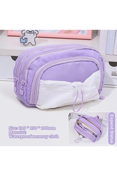 Kawaii Best Day Suport pentru stilouri drăguț cu 3 compartimente, cu capacita...