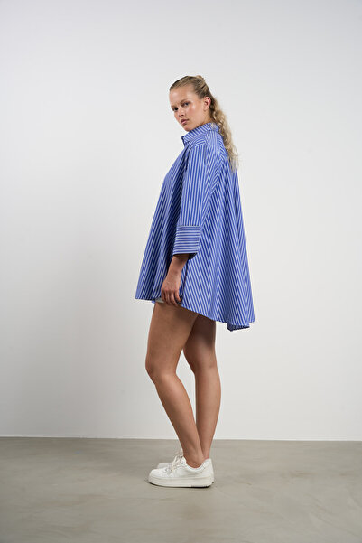 HANIQA Plus Size Casual Striped Summer Shirt – Pink