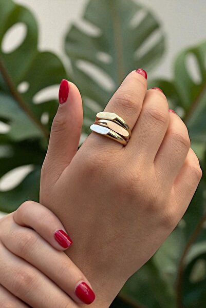 Utku Kuyumculuk 14 AYAR ÜÇ RENK TASARIM ALTIN YÜZÜK