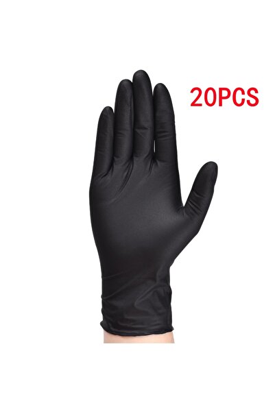 Choice M أسود 20 قطعة 20/100 قطعة قفازات نتريل سوداء للاستخدام مرة واحدة 4 مل...