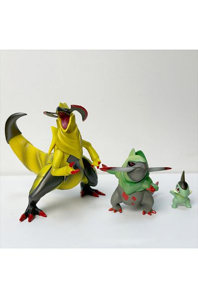Takara Tomy Haxorus 3-9cm Anime Pokemon Figure Haxorus Combination Action Figures Pvc Collection Model Toys for