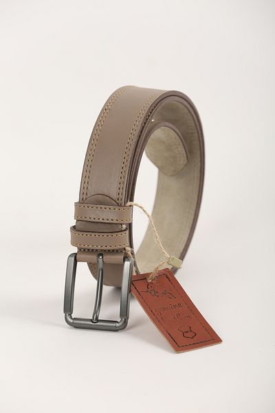 KASVA DERİ 4 cm Mink Stitched Original Leather Belt 100% Genuine Leather Belt