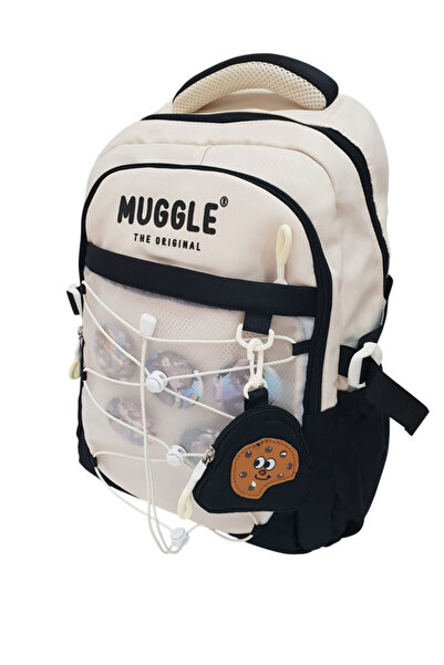 MUGGLE Σακίδιο πλάτης Anime Girl College (Δημοτικό Σχολείο) Μαύρο/Λευκό με Δώ...