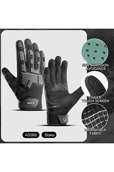 Choice قفازات M A0089-BK للدراجات النارية بشاشة تعمل باللمس للرجال والنساء، قفازات دراجات جبلية للجري واللياقة البدنية وصالة الألعاب الرياضية وركوب الدراجات النارية