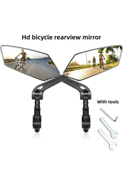 Choice مرآة الرؤية الخلفية للدراجة، زوج واحد، مرآة رؤية خلفية شفافة واسعة النطاق، عاكس رؤية خلفية قابل للتعديل