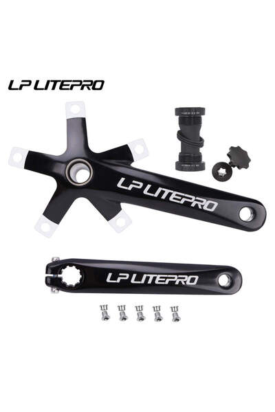 Choice كرنك أسود مجموعة واحدة من كرنك LITEPRO القابل للطي من الألومنيوم مقاس 170 مم مجوف متكامل للدراجة الجبلية BCD