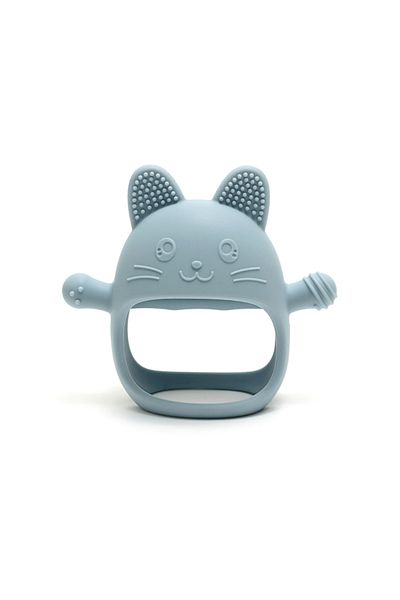 Choice Blue Baby Teething Mittens - Food-Grade Silicone Glove Chew Toy, Anti-Sucking Hand Guard, Cute Bunny