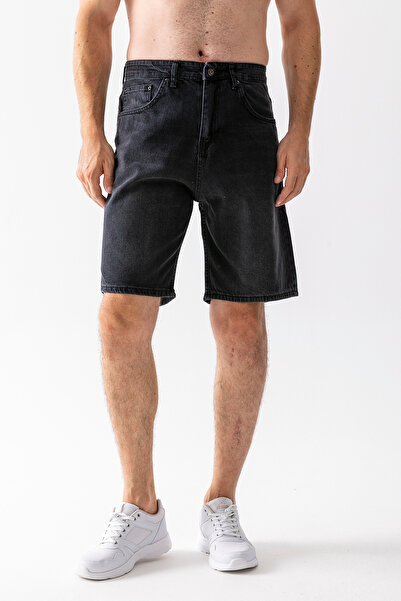 JB John Borners Men's Relaxed Fit 100% Cotton Denim Shorts Black - 5328