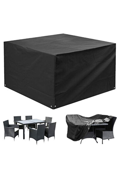 Raffine غطاء أثاث الفناء المقاوم للماء باللون الأسود 200 × 160 × 70 سم