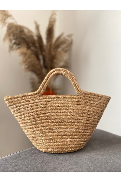 Fashion'Ss Novella Çanta Mini Boy Hasır Görünümlü Günlük Fermuarlı El Çantası...