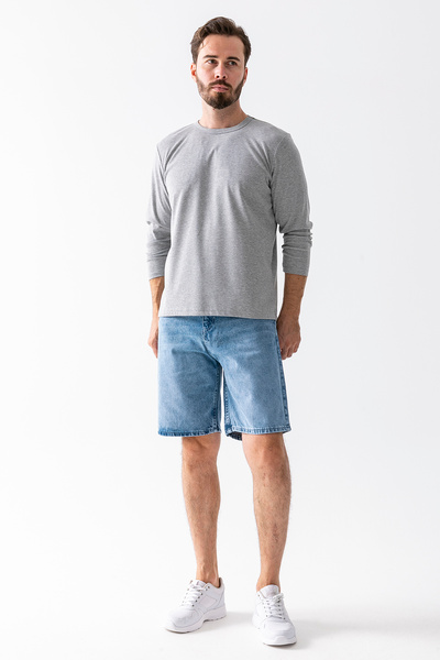 JB John Borners Men's Relaxed Fit 100% Cotton Denim Shorts Ice Blue - 5328