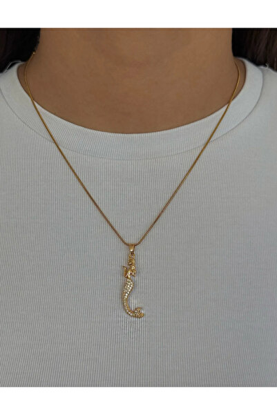 Ervalina Zirkon Taşlı Deniz Kızı Çelik Kolye