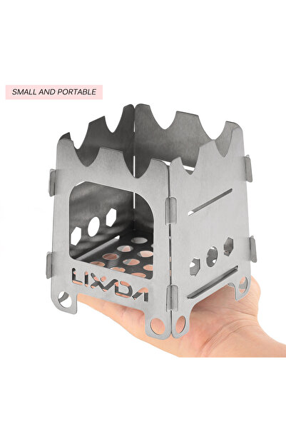 Choice موقد تخييم خارجي من التيتانيوم M، محمول وخفيف الوزن، موقد حطب قابل للط...