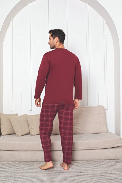 Sude HOMEWEAR Ανδρικό Σετ Πιτζάμες ΜΑΚΡΥΜΑΝΙΚΟ Καρό