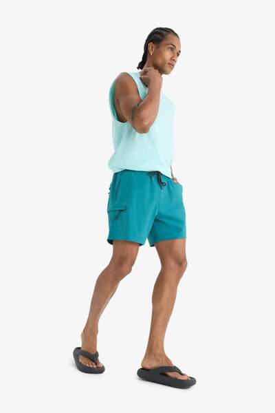 DeFacto New Season Defactofit Printed Flexible Textured Short Length Sports Sea Shorts