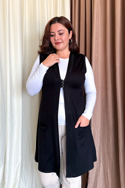 ModaPlaza Women's Long Vest 504