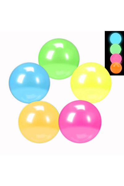 Choice 5 قطع بألوان عشوائية 5 قطع للأطفال والكبار كرة لاصقة متوهجة مرنة كرة إ...