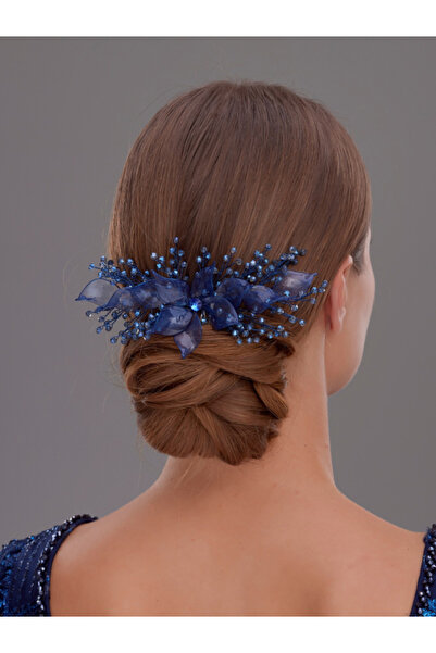 Magic Tiara Çiçek ve Kristal Taşlı Gelin Saç Tarağı – Zarif Topuz Aksesuarı