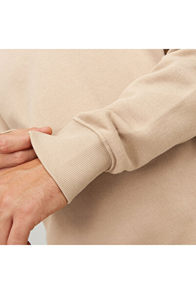 Jack & Jones Ανδρικό φούτερ Jack&Jones Star Basic σε μπεζ χρώμα με λαιμόκοψη