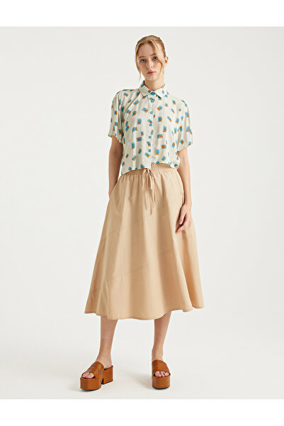 BGN workshop ASİMETRİK YARIM KOLLU VISKON DESENLİ GÖMLEK