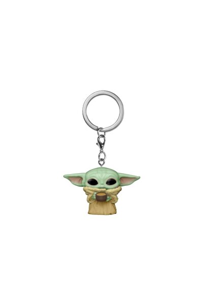 Funko Star Wars The Mandalorian Pocket POP! Vinyl Keyring - The Child w/Cup, Multicolor, 4 cm