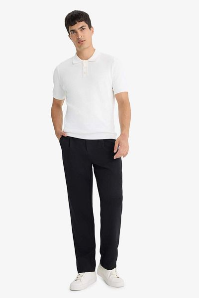 DeFacto Standard Fit Polo Neck Knitwear Short Sleeve T-Shirt F4947Ax25Au