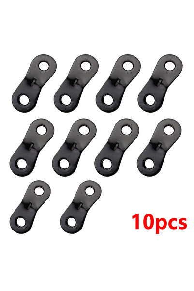 Choice مشبك حبل خيمة من الألومنيوم أسود اللون، 10 قطع، مشبك حبل خيمة منزلق قا...