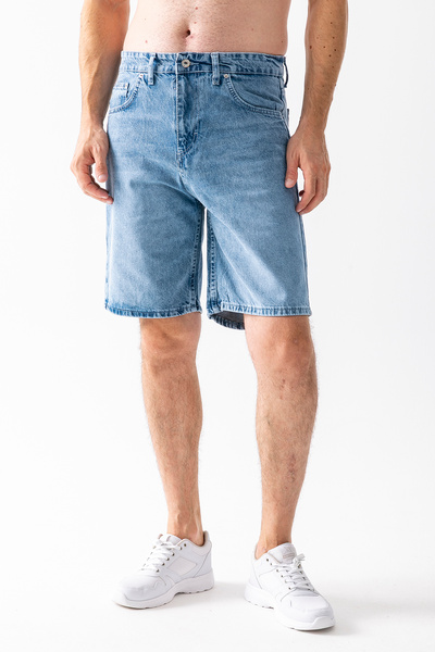 JB John Borners Men's Relaxed Fit 100% Cotton Denim Shorts Ice Blue - 5328