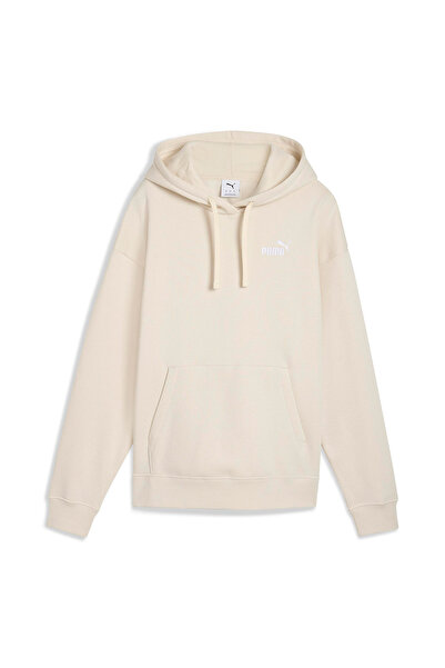 Puma Essentials Small No.1 Logo Kadın Bej Kapüşonlu Sweatshirt