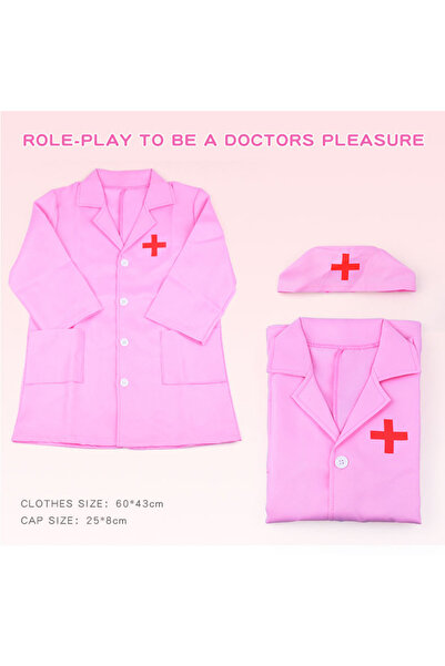 Choice1 Pink clothes Children Pretend Play Game Simulation Dtor Nurse Coat Ki...