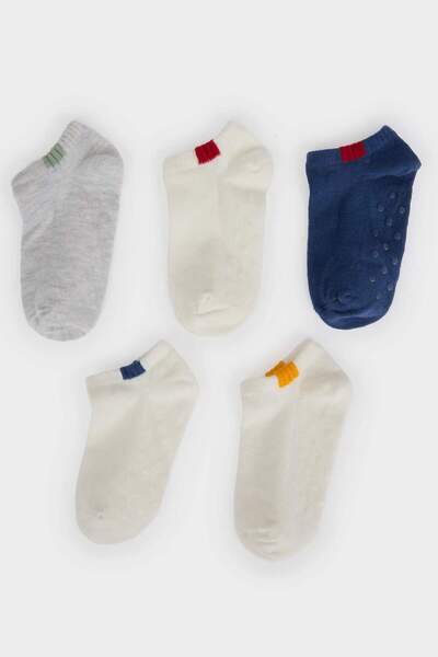 DeFacto Baby Boy Anti-Slip Sole 5-Piece Cotton Booties Socks F6715A5Ns