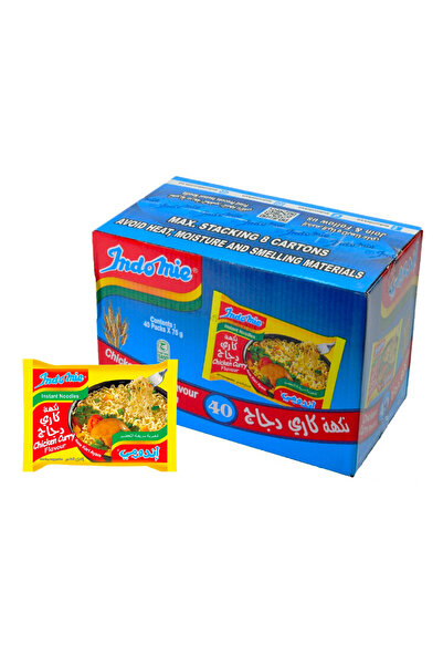 İndomie نودلز بنكهة كاري الدجاج، 40 × 75 جم