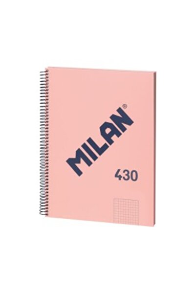 Milan Notebook A4, 80 Sheets, Spiral, Color Pink, Paper Weight 95g/sm, Grid Format