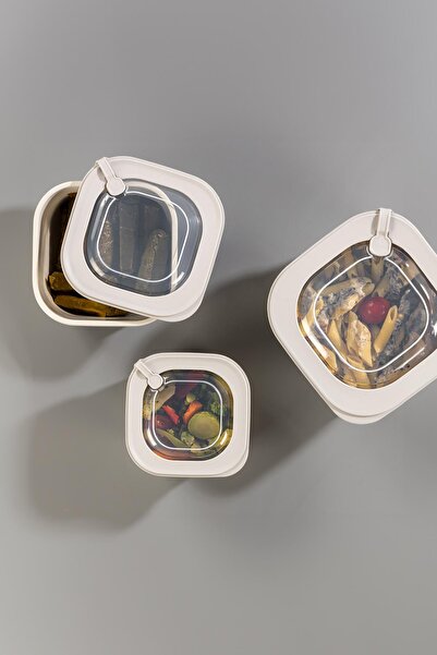 EWs Square 12 Piece Vacuum Sealed Airproof Storage Container Set Mixed 4X(1800/1100/600 ml)