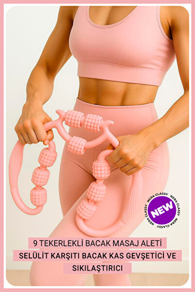 Nera Classy Cellulite, Muscle Relaxer Massager 9 Wheels Adjustable Lymphatic Drainage Roller Leg Arm Cellulite