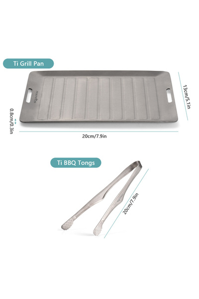 Choice طبق مع ملقط شواء من التيتانيوم للتخييم ومجموعة ملقط شواء وأدوات طهي خا...