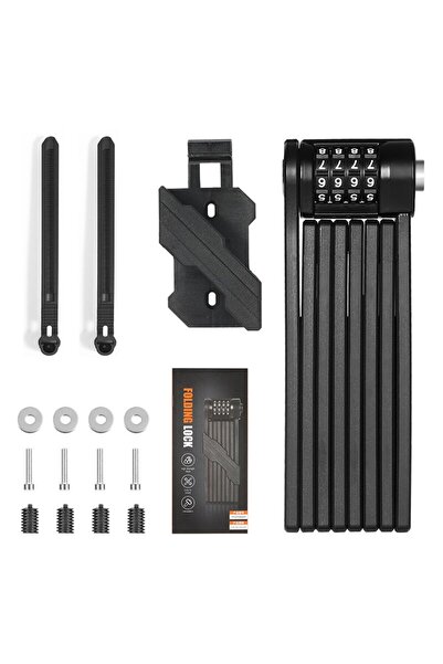 Choice 0705069Black WEST BIKING قفل سلسلة قابل للطي للدراجات مضاد للسرقة قفل ...