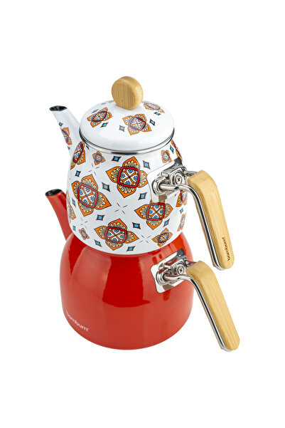 Bambum Unique Bamboo Handle Teapot Set Orange