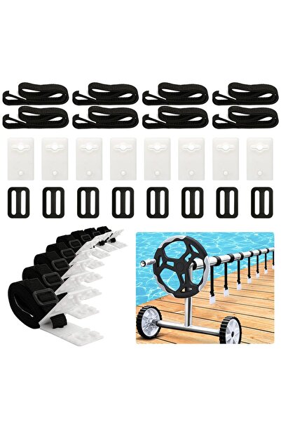 Choice 8Pcs Solar Cover Reel Straps Solar Cover Roller Attachment Straps Solar Cover Reel Attachment Kit...