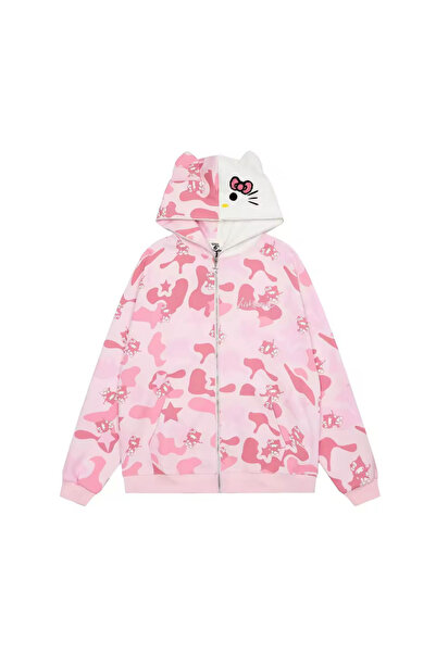 Bravebell Pembe Sanrio Hello Kitty Oversize Unisex Hırka