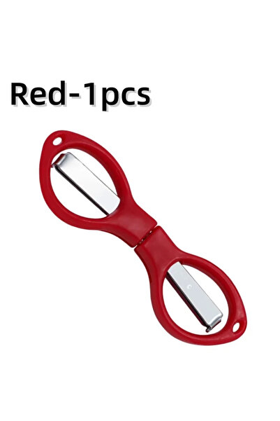 Choice4 B-Red-1pcs Simple Portable Folding Scissors Solid Color Glasses Shape...