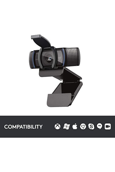 logitech كاميرا ويب C920S HD Pro - مكالمات فيديو بدقة 1080 بكسل مع مصراع للخصوصية