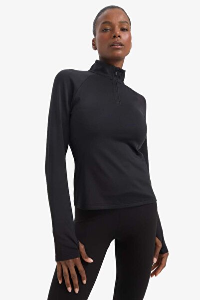 DeFacto New Season Defactofit Standard Fit Stand Collar Zippered Inside Soft Furry Sportsman Long