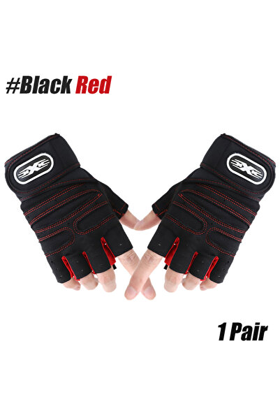 Choice قفازات رفع الأثقال الرياضية مقاس XL أسود وأحمر، زوج واحد، مع لفافة معص...