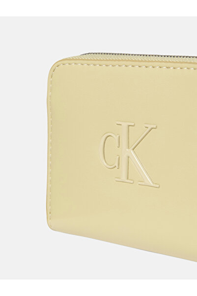 Calvin Klein Women Beige Raised Zip Around Wallet