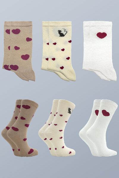 KARDEŞLER ÇORAP Women's Cotton Socks Multi-Colored 3-Pack