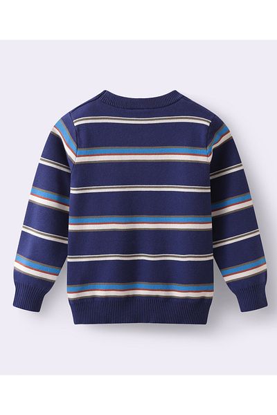 SAPS Full Sleeves Striped Pullover - Navy