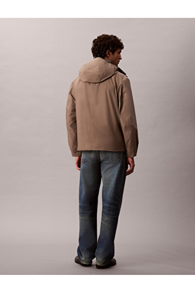 Calvin Klein Men Brown Lightweight Relaxed Fit Hooded Jacket