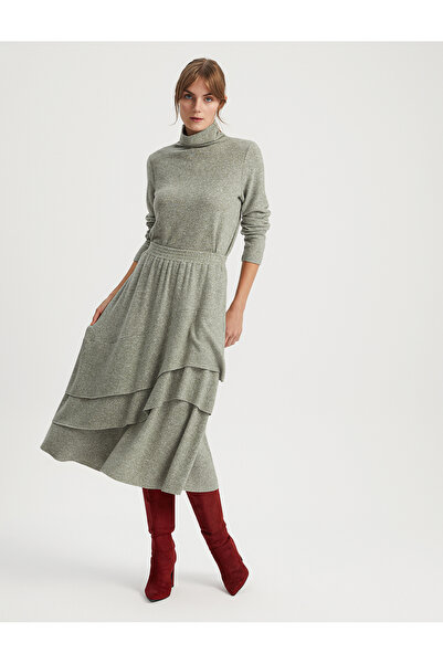 BGN workshop تنورة فيسكوز كاريمس بخصر مطاطي